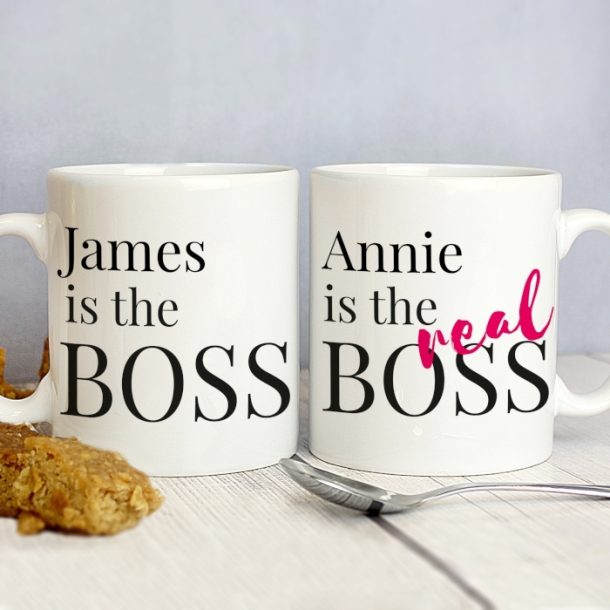 Personalised The Real Boss Mug Set