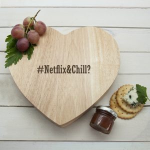 Personalised Romantic Hashtag Heart Cheese Board Set