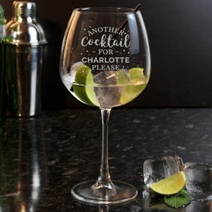 Personalised Another Cocktail Balloon Glass