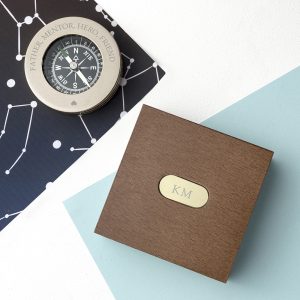 Personalised Love Brass Travellers Compass & Box