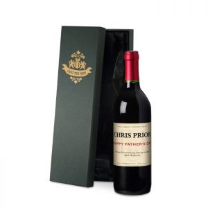 Personalised Father's Day French Red Wine & Silk Box