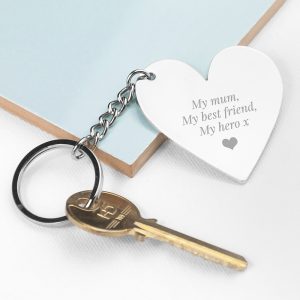 Personalised Silver Heart Keyring