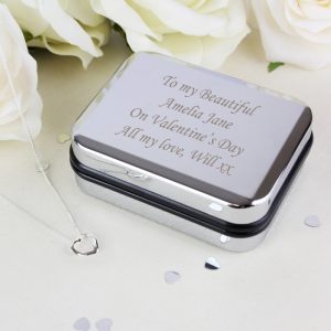 Personalised Gift Box & Silver Heart Necklace