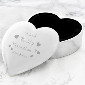 Personalised Be My Valentine Heart Trinket Box