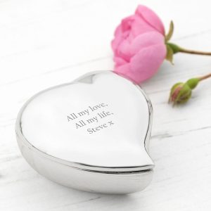 Personalised Miniature Heart Trinket Box
