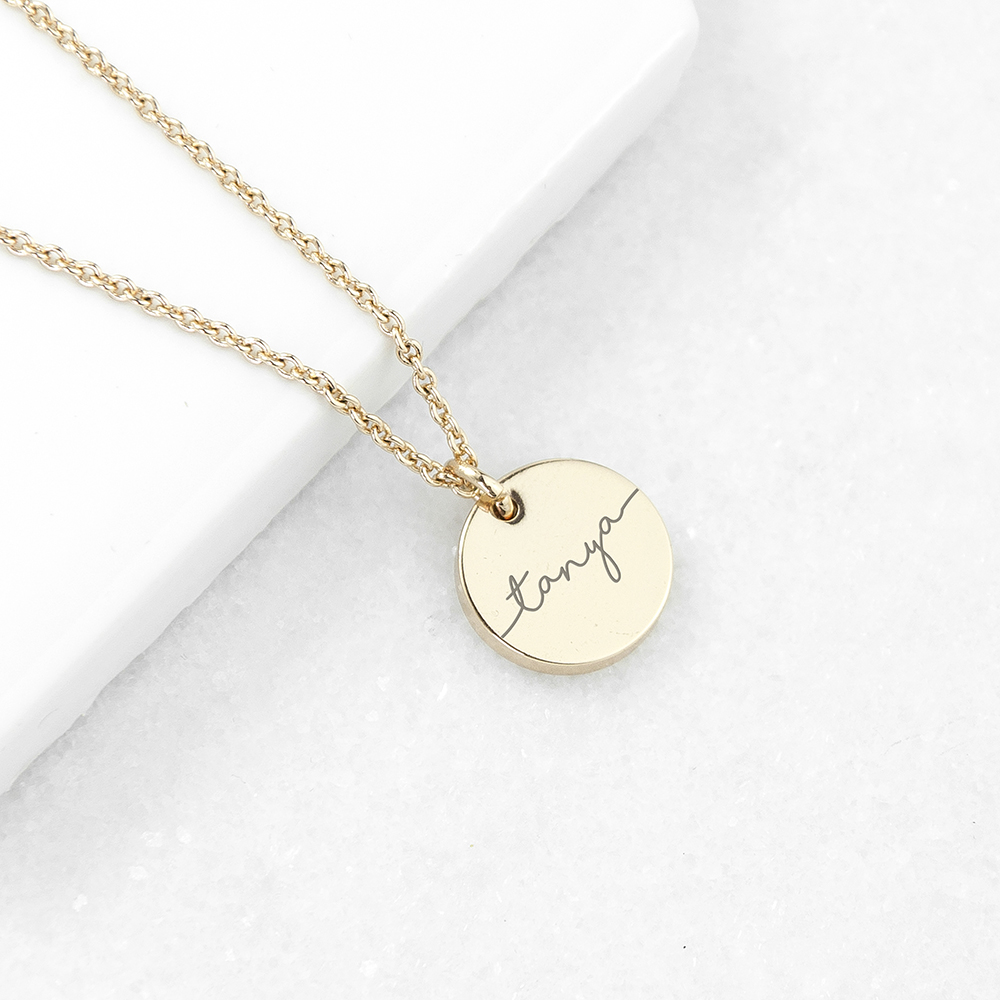 Personalised Gold Plated Disc Necklace Love My Gifts
