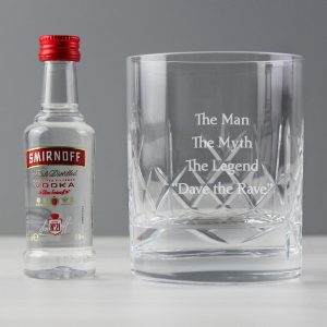 Personalised Cut Crystal Tumbler & Vodka Gift Set