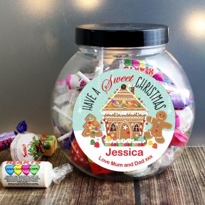 Personalised Gingerbread House Sweet Jar