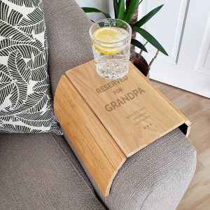 Personalised Reserved For Wooden Sofa Tray