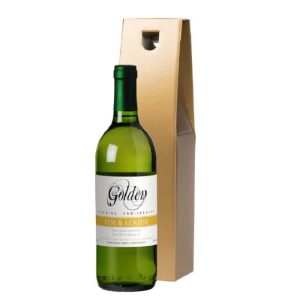 Personalised Gold Anniversary White Wine & Gold Gift Box