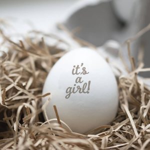 Personalised Wooden 'It's A Girl!' Announcement Egg