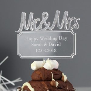 Personalised Mr & Mrs Plaque Acrylic Cake Topper