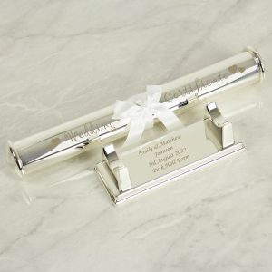 Personalised Wedding Day Silver Plated Certificate Holder