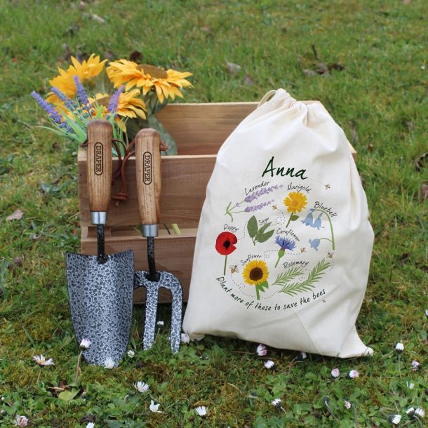 Personalised Save The Bees Gardening Tool Set