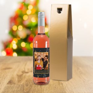 Christmas Tree Photo Upload Bottle Of Rosé Wine