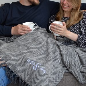 Personalised Couples Embroidered Blanket
