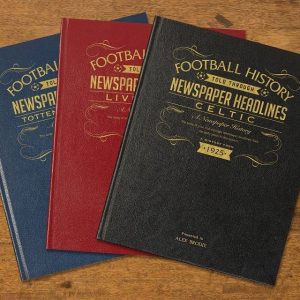 Personalised A3 Leather Cover Football Newspaper Book