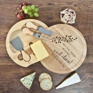 Personalised All You Need Is Love Round Cheese Board