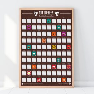 100 Coffee Scratch Bucket List Poster