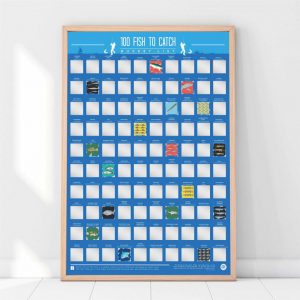 100 Fish To Catch Bucket List Scratch Off Poster