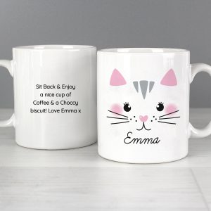 Personalised Cute Cat Face Mug