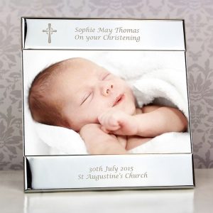 Personalised Silver Cross Photo Frame