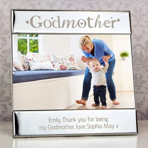 Personalised Silver Godmother Photo Frame