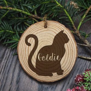 Personalised Cat Silhouette Christmas Tree Decoration